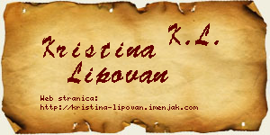 Kristina Lipovan vizit kartica